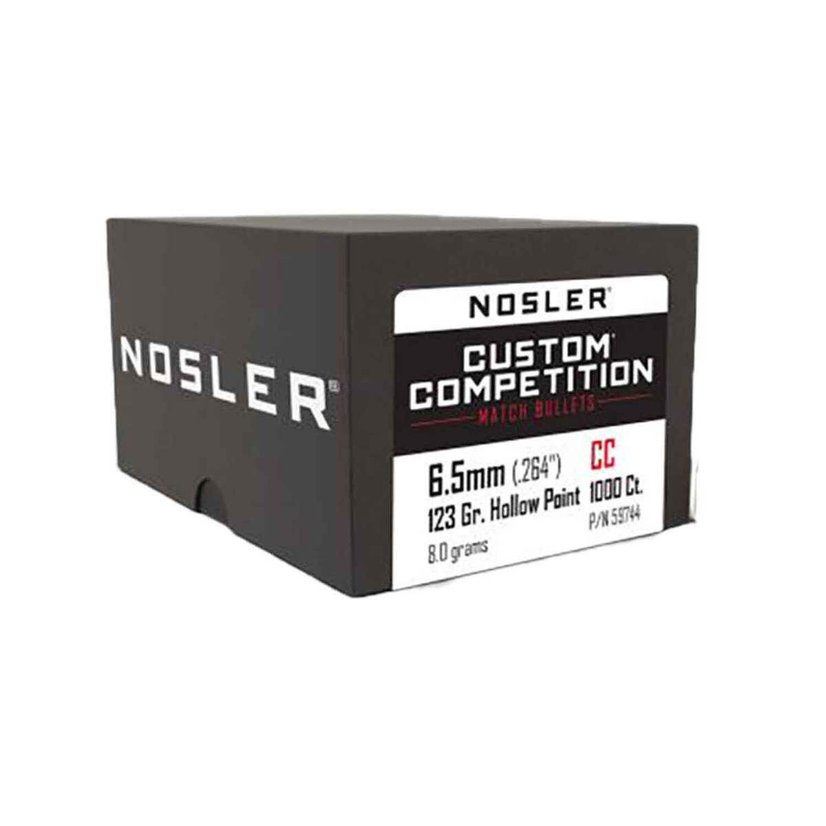Nosler Custom Competition 264 Caliber/6.5mm 123gr Hollow Point Reloading Bullets - 1000 Rounds Nosler Custom Competition 264 Caliber/6.5mm 123gr Hollow Point Reloading Bullets - 1000 Rounds