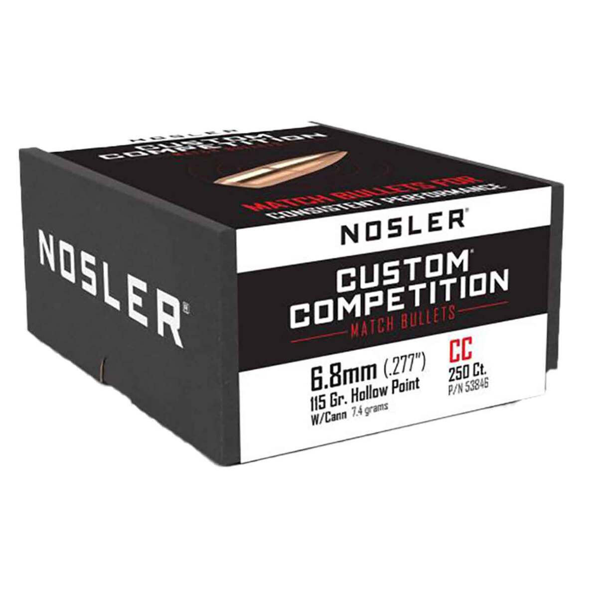 Nosler Custom Competition 270 Caliber/6.8mm 115gr Hollow Point Reloading Bullets - 250 Rounds Nosler Custom Competition 270 Caliber/6.8mm 115gr Hollow Point Reloading Bullets - 250 Rounds