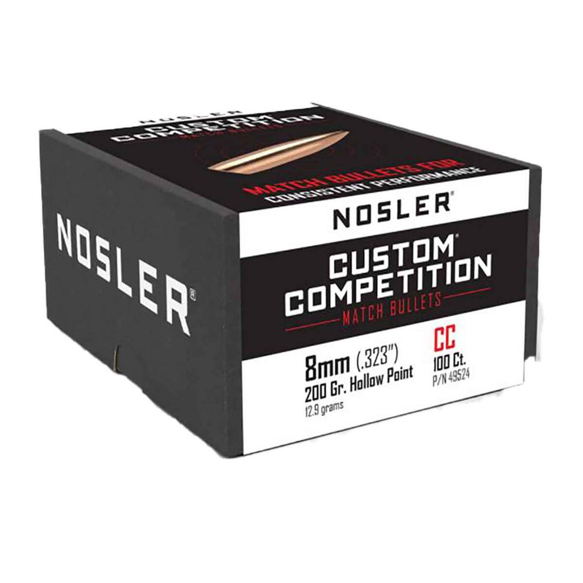 Nosler Custom Competition 32 Caliber/8mm 200gr Hollow Point Reloading Bullets - 100 Rounds Nosler Custom Competition 32 Caliber/8mm 200gr Hollow Point Reloading Bullets - 100 Rounds