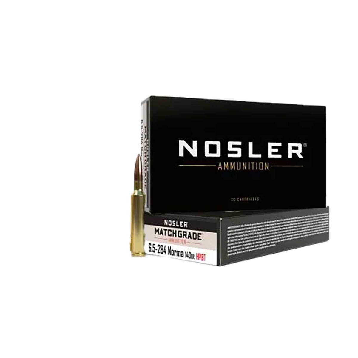 Nosler Custom Competition Match Grade 6.5-284 Norma 140gr Hollow Point Centerfire Rifle Ammo - 20 Rounds Nosler Custom Competition Match Grade 6.5-284 Norma 140gr Hollow Point Centerfire Rifle Ammo - 20 Rounds