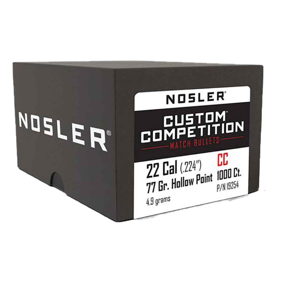 Nosler Custom Competition 22 Caliber 77gr Hollow Point Reloading Bullets - 1000 Rounds Nosler Custom Competition 22 Caliber 77gr Hollow Point Reloading Bullets - 1000 Rounds
