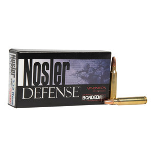 Nosler Defense 223 Remington 64gr Bonded Solid Base Rifle Ammo - 20 Rounds
