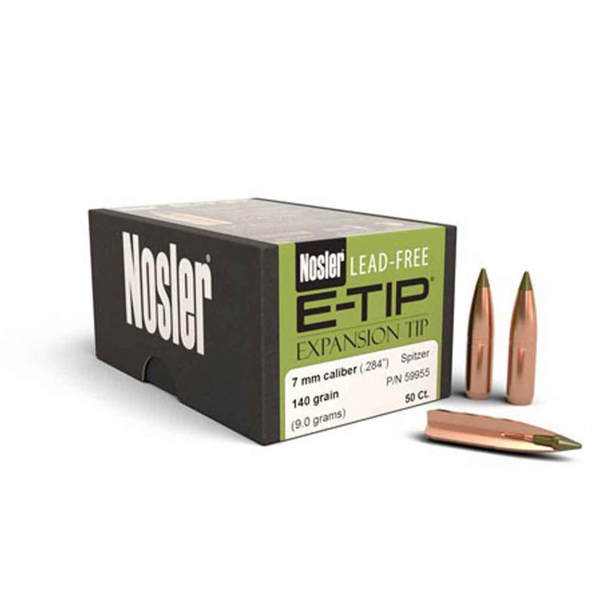 Nosler E-Tip 284 Caliber 7mm SPT 150gr Reloading Bullets - 50 Count Nosler E-Tip 284 Caliber 7mm SPT 150gr Reloading Bullets - 50 Count