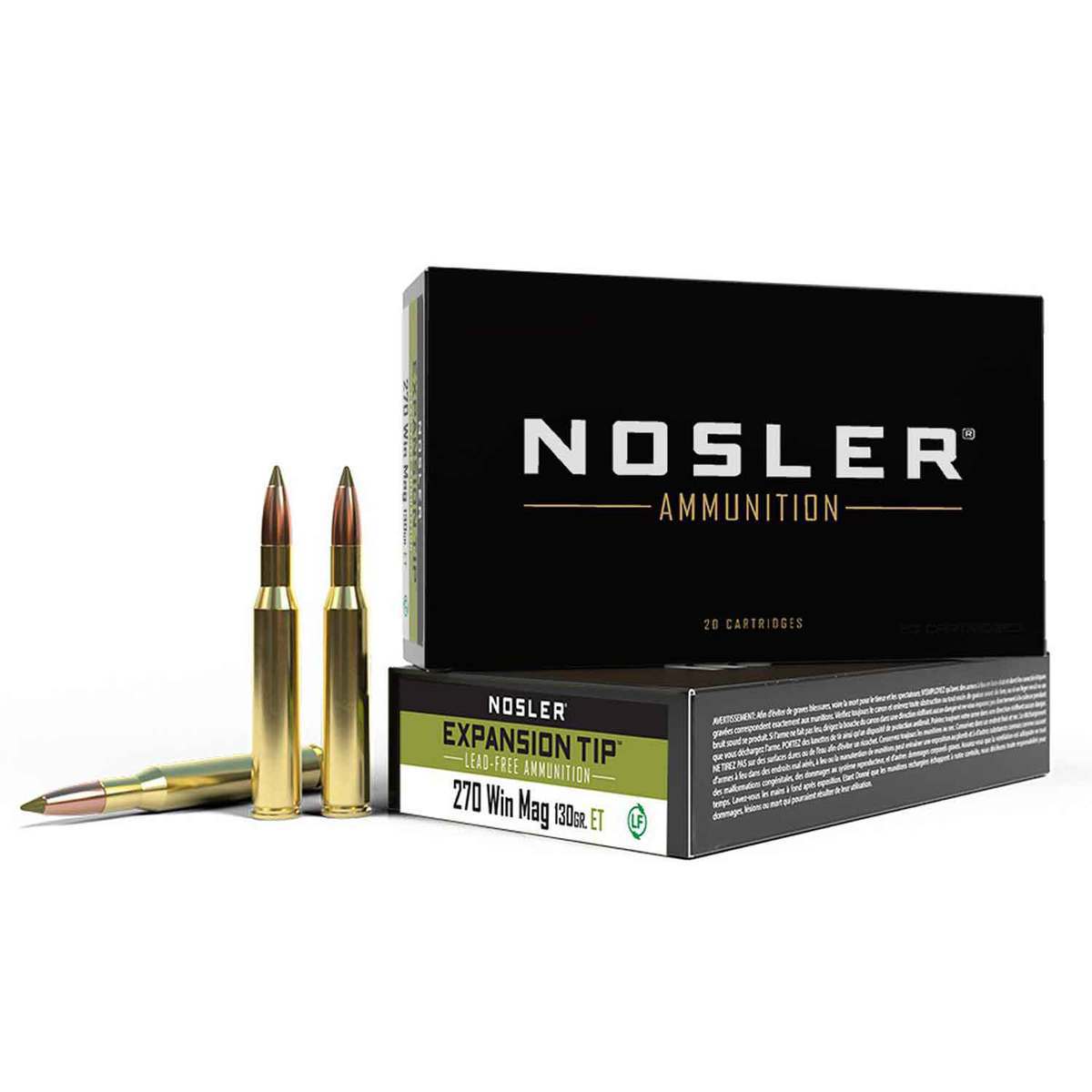Nosler E-Tip Lead-Free 270 Winchester 130gr E-Tip Rifle Ammo - 20 Rounds Nosler E-Tip Lead-Free 270 Winchester 130gr E-Tip Rifle Ammo - 20 Rounds