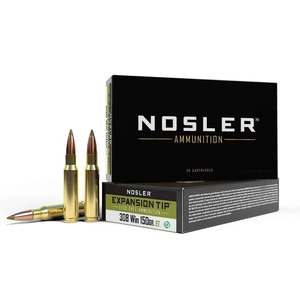 Nosler E-Tip Lead-Free 308 Winchester 150gr E-Tip Rifle Ammo - 20 Rounds