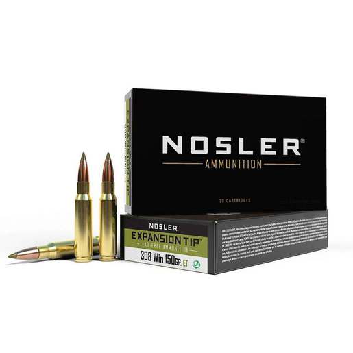 Nosler E-Tip Lead-Free 308 Winchester 150gr E-Tip Rifle Ammo Ammo - 20 Rounds 20 Rounds Ammo