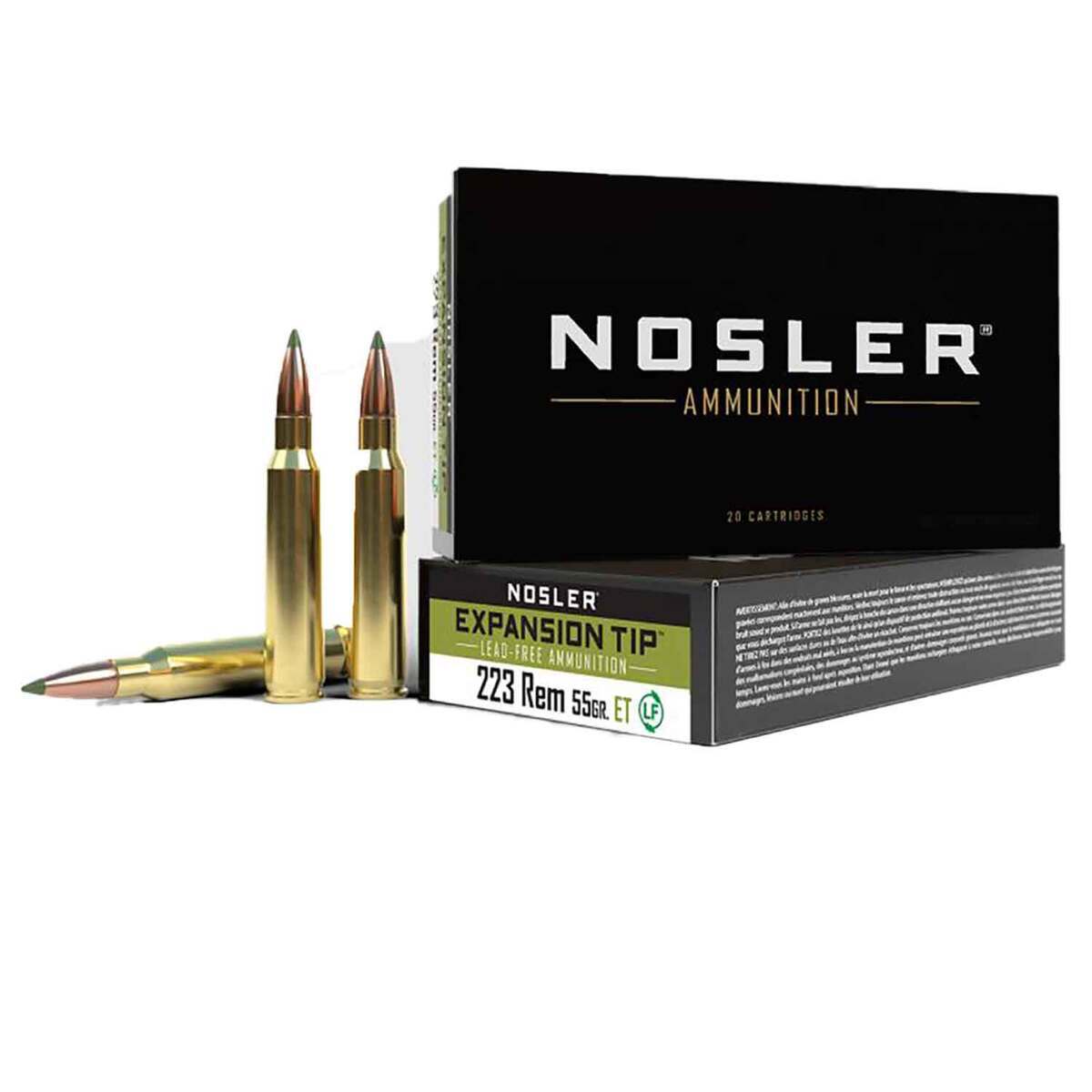 Nosler Expansion Tip 223 Remington 55gr TPFMJ Rifle Ammo - 20 Rounds Nosler Expansion Tip 223 Remington 55gr TPFMJ Rifle Ammo - 20 Rounds
