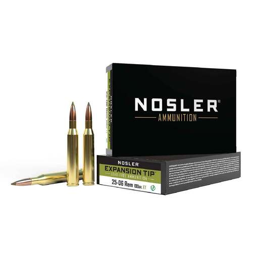 Nosler Expansion Tip 25-06 Remington 100gr TPFMJ Rifle Ammo Ammo - 20 Rounds 20 Rounds Ammo