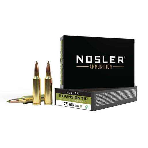 Nosler Expansion Tip 270 WSM (Winchester Short Mag) 130gr TPFMJ Rifle Ammo – 20 Rounds