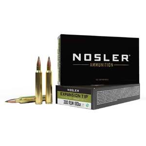 Nosler Expansion Tip 300 Remington Ultra Magnum 180gr TPFMJ Rifle Ammo - 20 Rounds Nosler Expansion Tip 300 Remington Ultra Magnum 180gr TPFMJ Rifle Ammo - 20 Rounds
