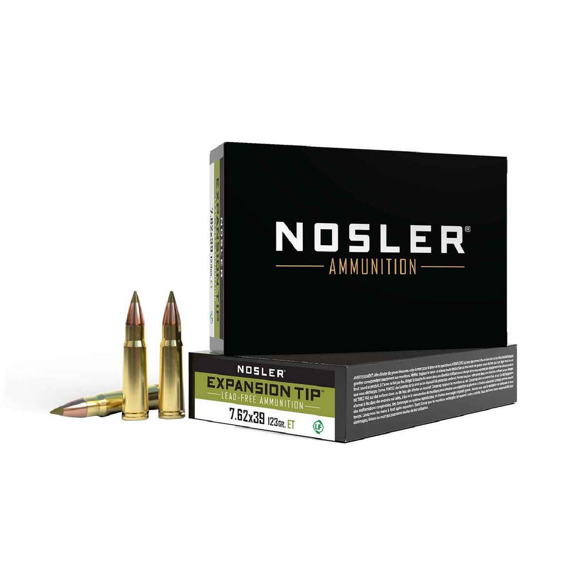 Nosler Expansion Tip 7.62x39mm 123gr TPFMJ Rifle Ammo - 20 Rounds Nosler Expansion Tip 7.62x39mm 123gr TPFMJ Rifle Ammo - 20 Rounds