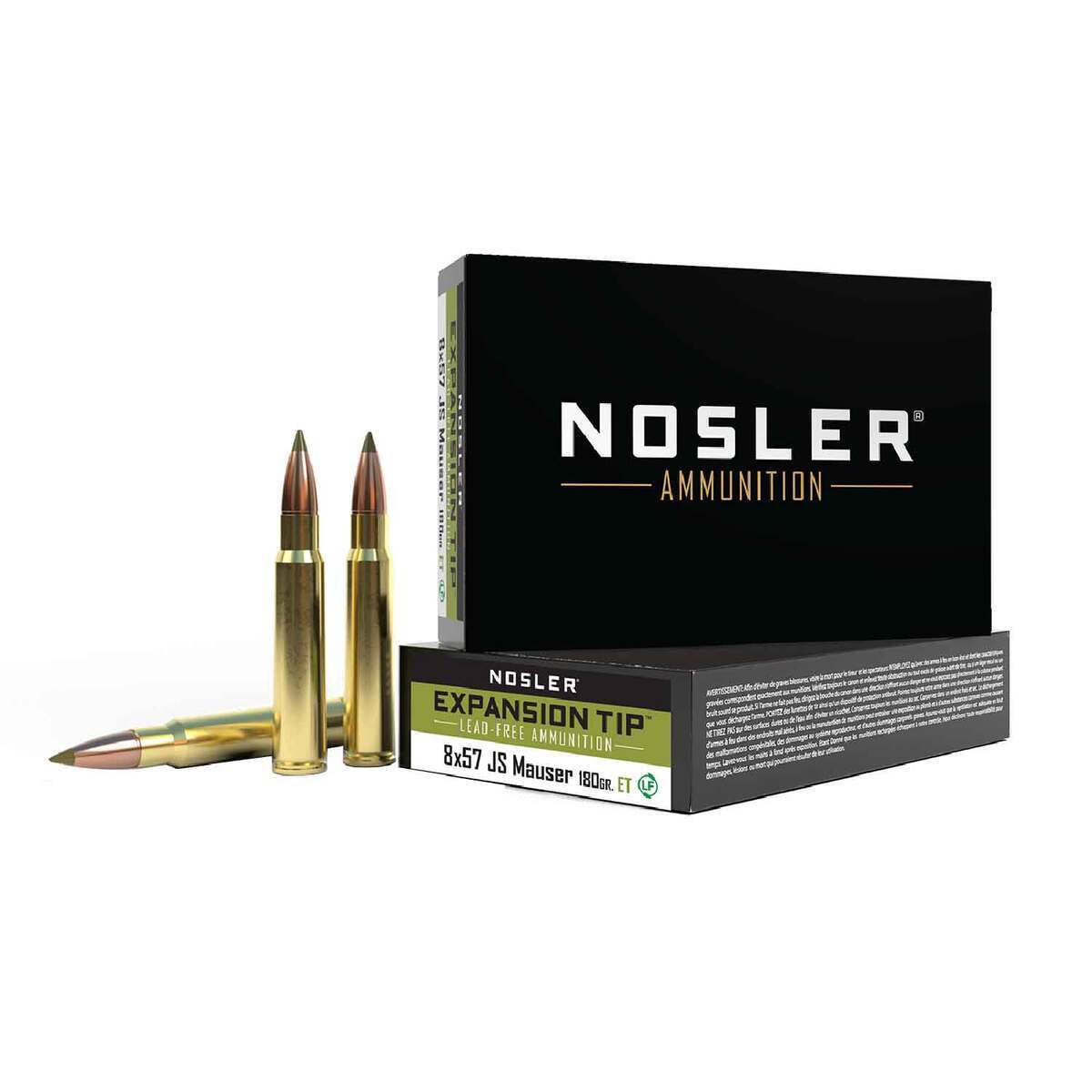 Nosler Expansion Tip 8mm Mauser (8x57mm Mauser) 180gr TPFMJ Rifle Ammo - 20 Rounds Nosler Expansion Tip 8mm Mauser (8x57mm Mauser) 180gr TPFMJ Rifle Ammo - 20 Rounds