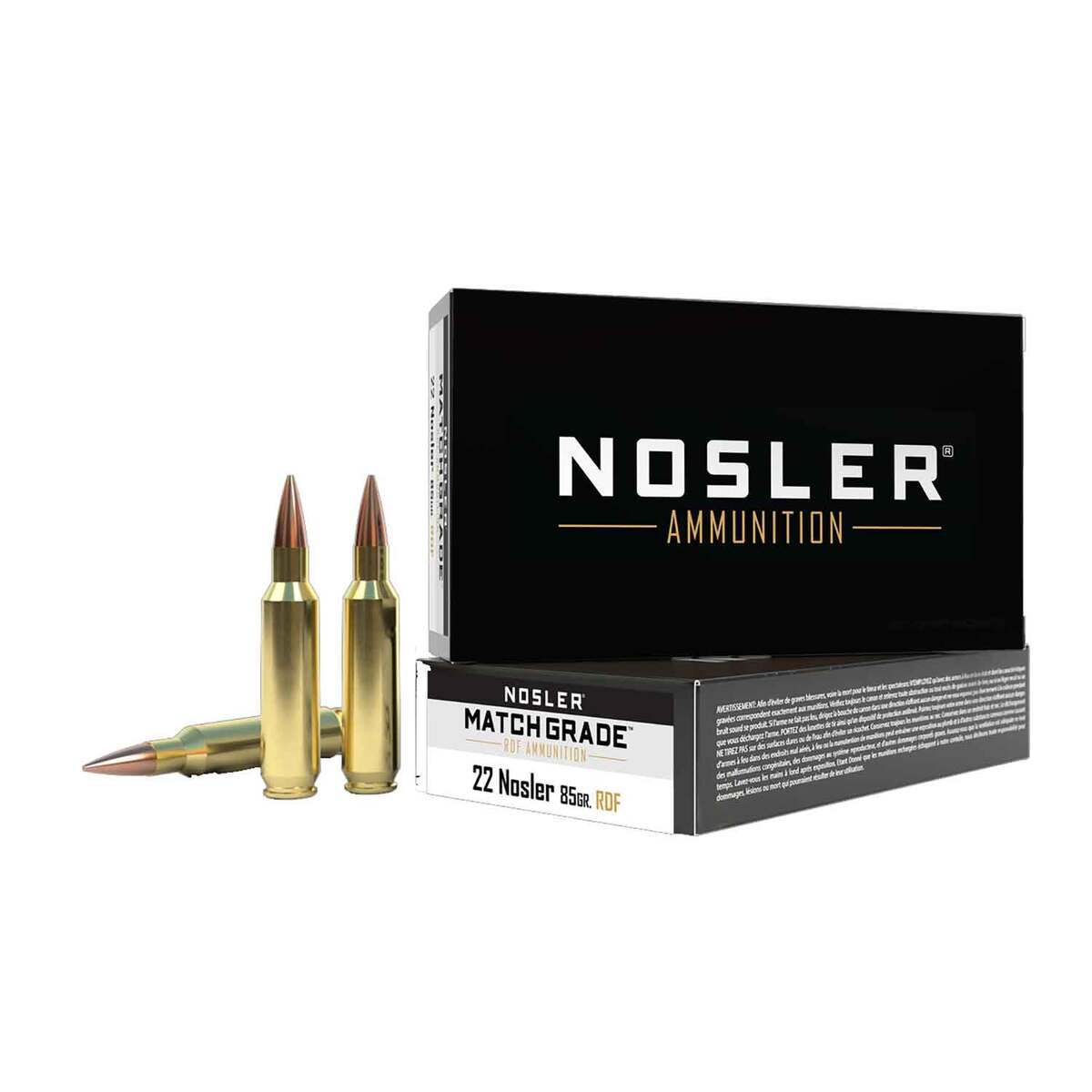 Nosler Match Grade 22 Nosler 85gr HPBT Centerfire Rifle Ammo - 20 Rounds Nosler Match Grade 22 Nosler 85gr HPBT Centerfire Rifle Ammo - 20 Rounds