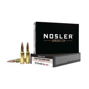 Nosler Match Grade 6.5 Grendel 123gr HPBT Custom Competition Rifle Ammo - 20 Rounds Nosler Match Grade 6.5 Grendel 123gr HPBT Custom Competition Rifle Ammo - 20 Rounds
