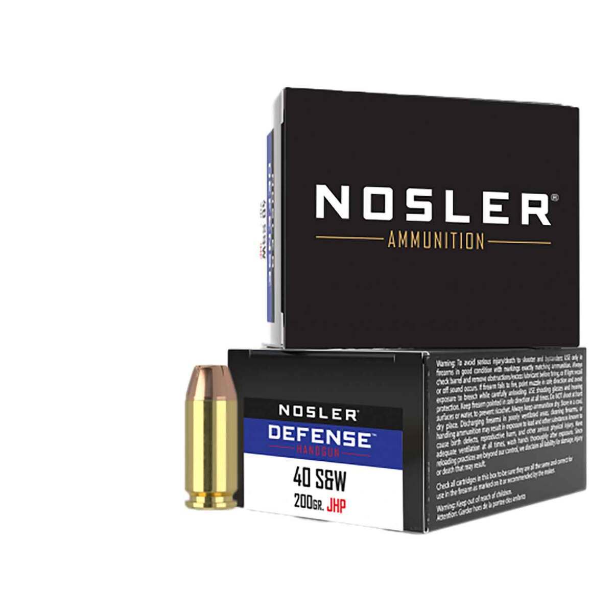 Nosler Performance Defense 40 S&W 200gr JHP Handgun Ammo - 20 Rounds Nosler Performance Defense 40 S&W 200gr JHP Handgun Ammo - 20 Rounds