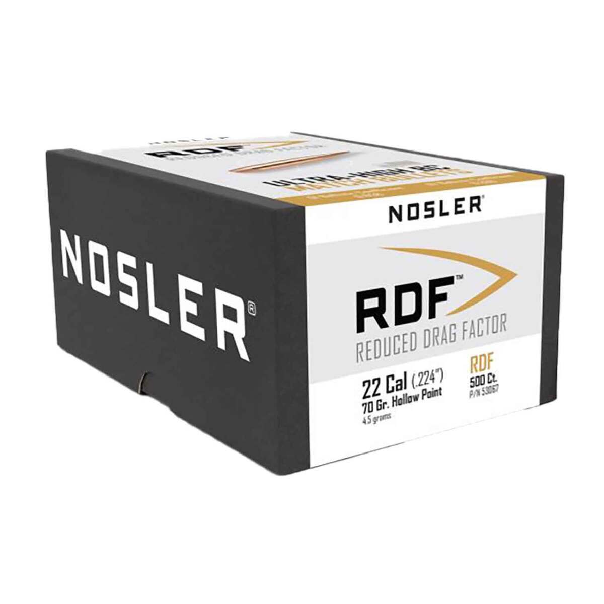 Nosler RDF 22 Caliber 70gr Hollow Point Reloading Bullets - 500 Rounds ...