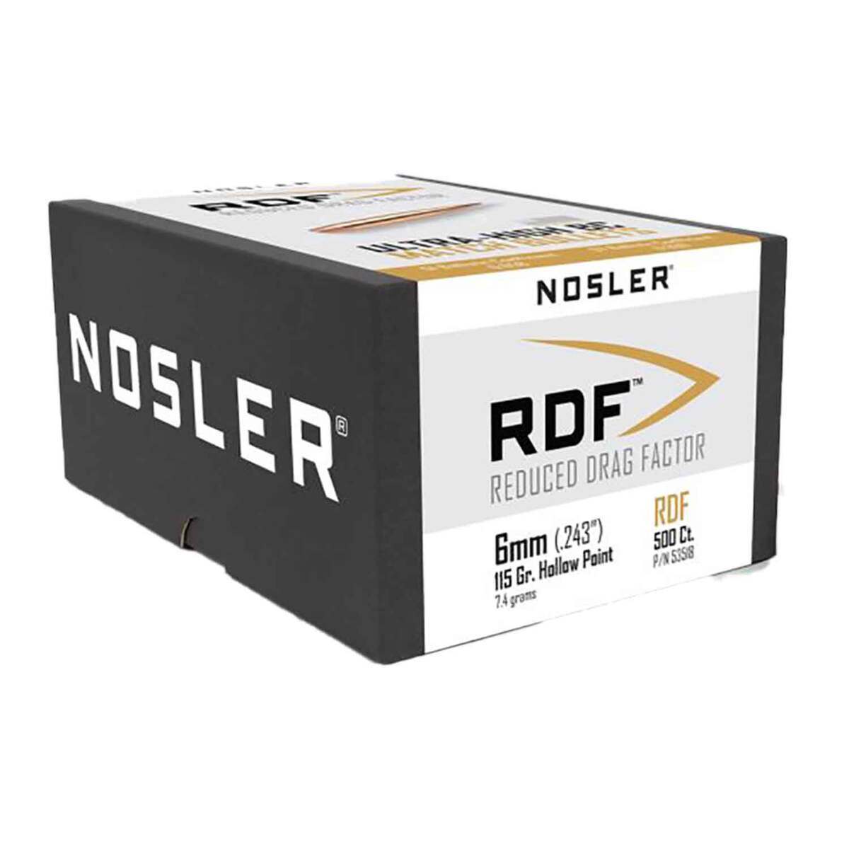 Nosler RDF 243 Caliber/6mm 115gr Hollow Point Reloading Bullets - 500 Rounds Nosler RDF 243 Caliber/6mm 115gr Hollow Point Reloading Bullets - 500 Rounds
