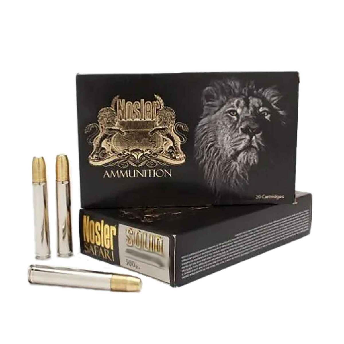 Nosler Safari 458 Lott 500gr Solid Point Rifle Ammo - 20 Rounds ...