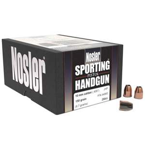 Nosler Sporting 40 Caliber 10mm/.400 JHP 150gr Reloading Bullets - 250 Count