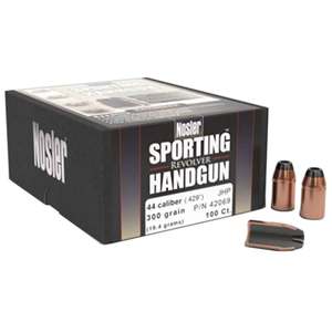 Nosler Sporting 44 Caliber/429 JHP 300gr Reloading Bullets - 100 Count