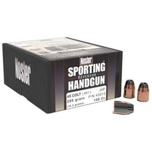 Nosler Sporting 45 Caliber/452 JHP 250gr Reloading Bullets - 100 Count