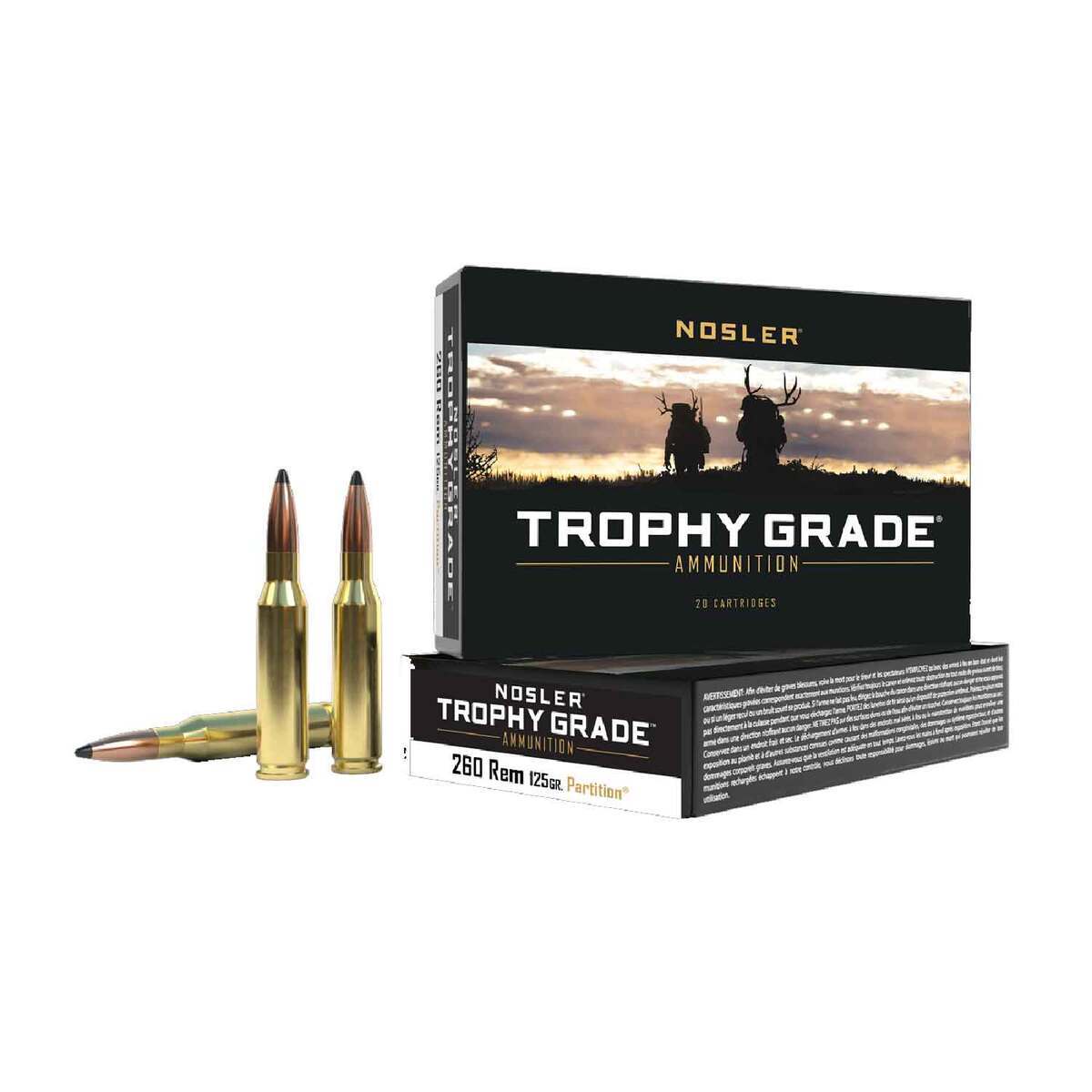 Nosler Trophy Grade 260 Remington 125gr FMJSP Rifle Ammo - 20 Rounds Nosler Trophy Grade 260 Remington 125gr FMJSP Rifle Ammo - 20 Rounds