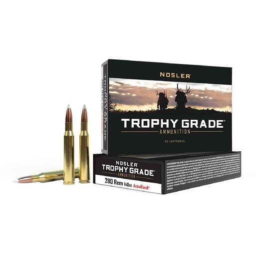 Nosler Trophy Grade 280 Remington 140gr FMJSP Rifle Ammo Ammo - 20 Rounds 20 Rounds Ammo