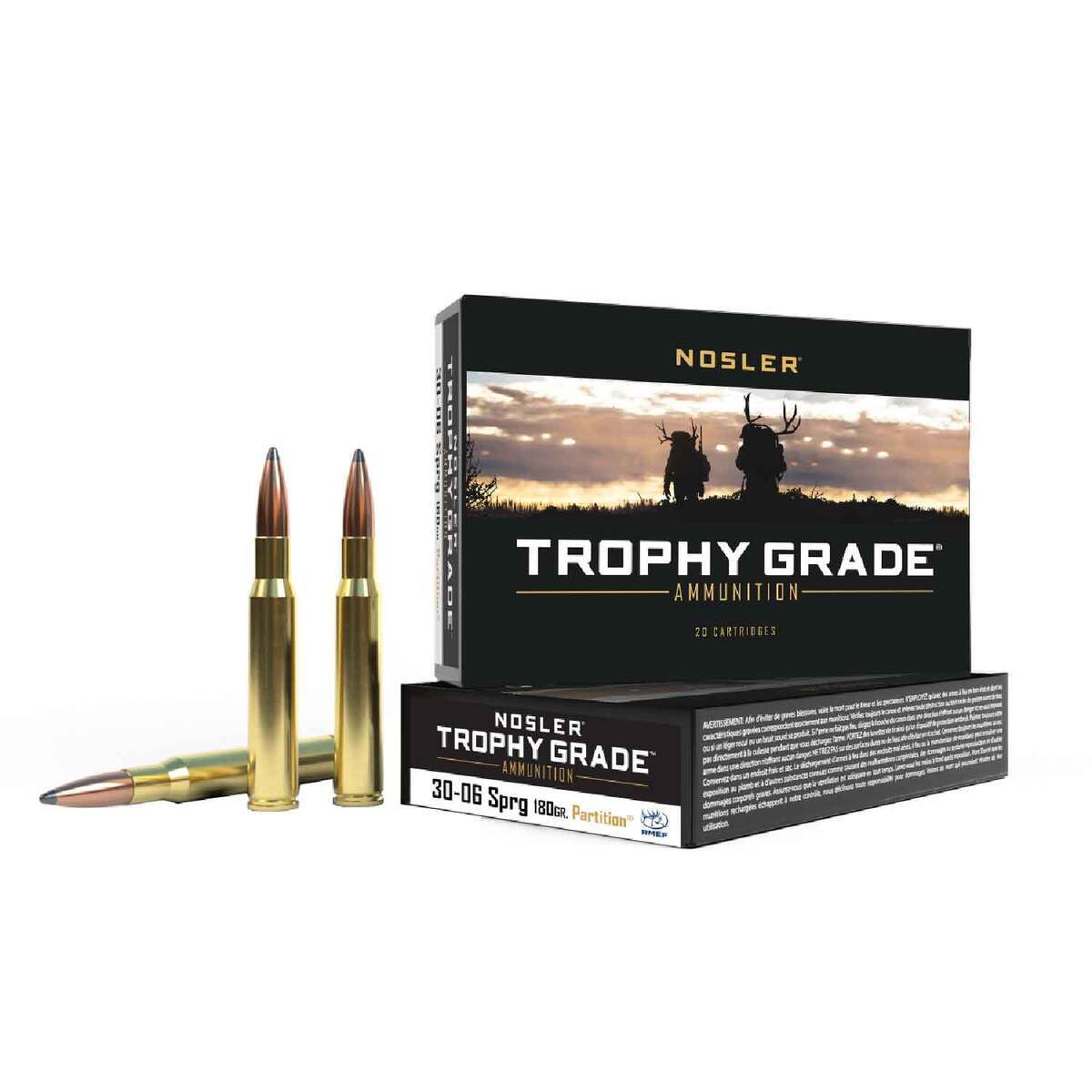 Nosler Trophy Grade 30-06 Springfield 180gr FMJSP Rifle Ammo - 20 Rounds Nosler Trophy Grade 30-06 Springfield 180gr FMJSP Rifle Ammo - 20 Rounds