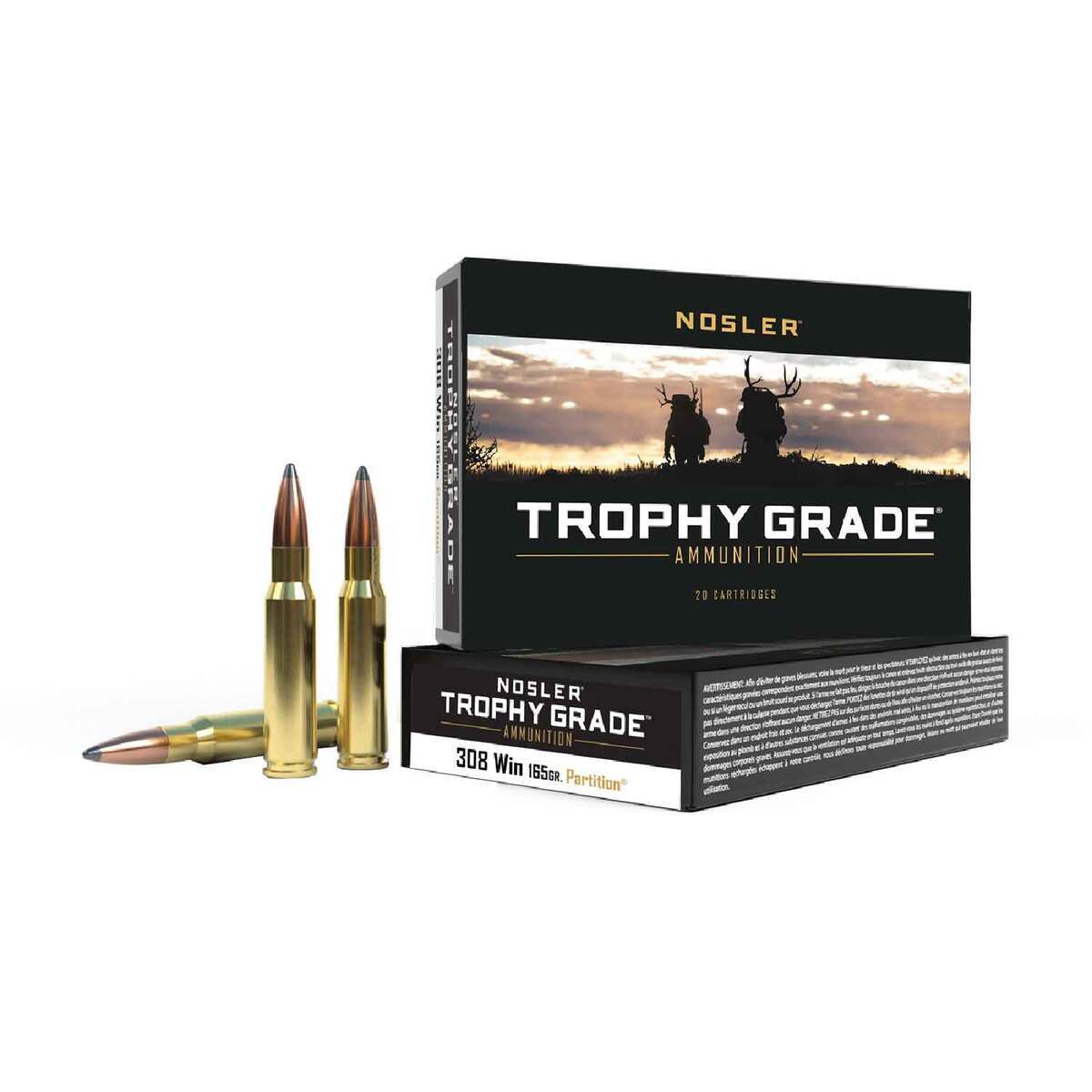 Nosler Trophy Grade 308 Winchester 165gr FMJSP Centerfire Rifle Ammo - 20 Rounds Nosler Trophy Grade 308 Winchester 165gr FMJSP Centerfire Rifle Ammo - 20 Rounds