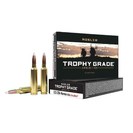 Nosler Trophy Grade 6.5-284 Norma 140gr FMJSP Rifle Ammo Ammo - 20 Rounds 20 Rounds Ammo