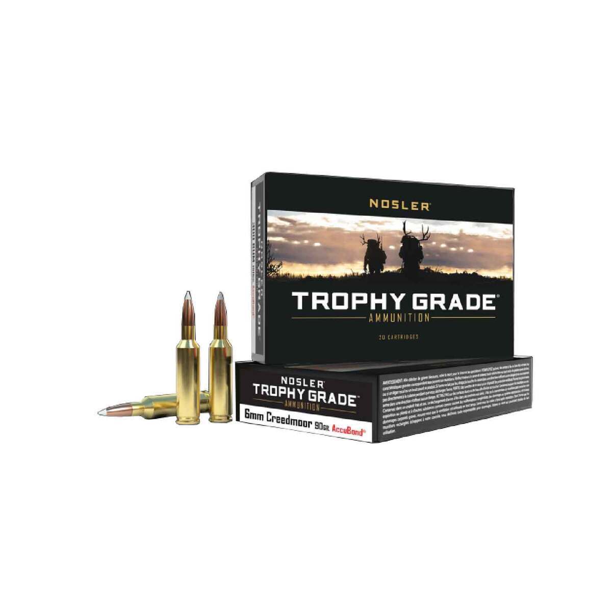 Nosler Trophy Grade 6mm Creedmoor 90gr FMJSP Rifle Ammo - 20 Rounds Nosler Trophy Grade 6mm Creedmoor 90gr FMJSP Rifle Ammo - 20 Rounds