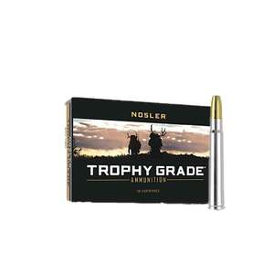 Nosler Trophy-Grade Safari 375 H&H Magnum 300gr Solid Point Rifle Ammo - 20 Rounds
