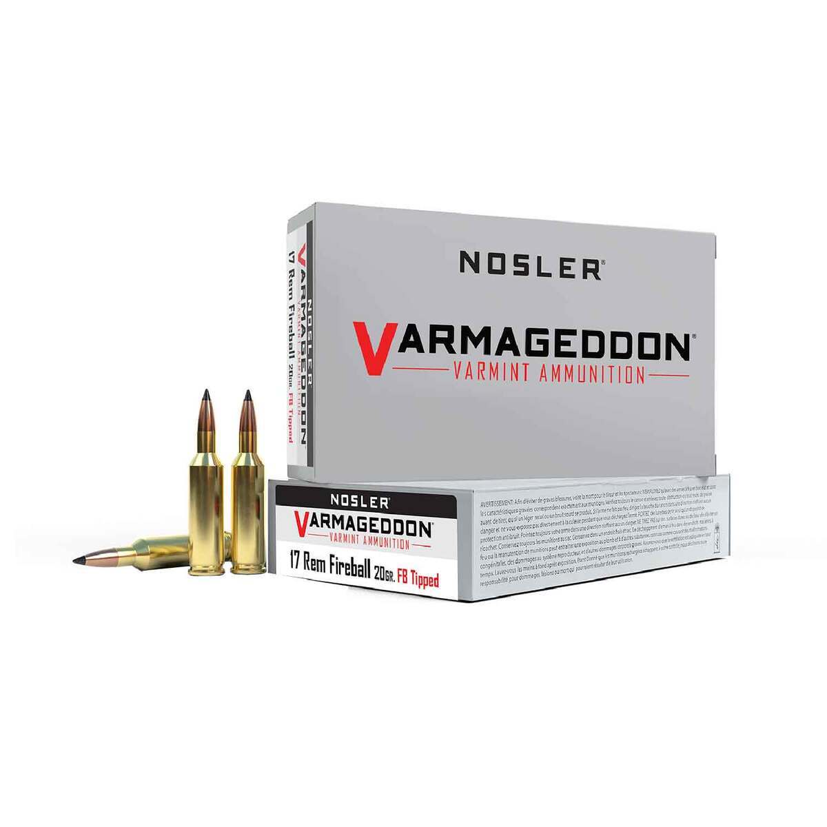 Nosler Varmageddon 17 Remington Fireball 20gr FB Tipped Rifle Ammo - 20 Rounds Nosler Varmageddon 17 Remington Fireball 20gr FB Tipped Rifle Ammo - 20 Rounds