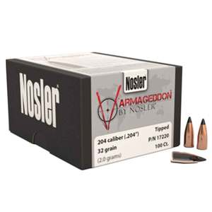 Nosler Varmageddon 20 Caliber/204 FB Tipped 32gr Reloading Bullets - 100 Count