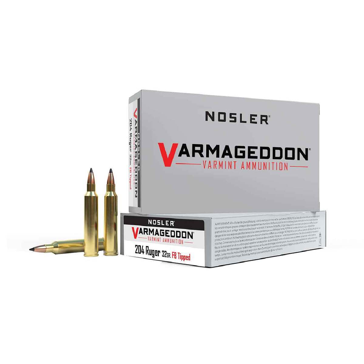 Nosler Varmageddon 204 Ruger 32gr FB Tipped Rifle Ammo - 20 Rounds Nosler Varmageddon 204 Ruger 32gr FB Tipped Rifle Ammo - 20 Rounds