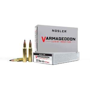 Nosler Varmageddon 222 Remington 40gr FB Tipped Rifle Ammo - 20 Rounds