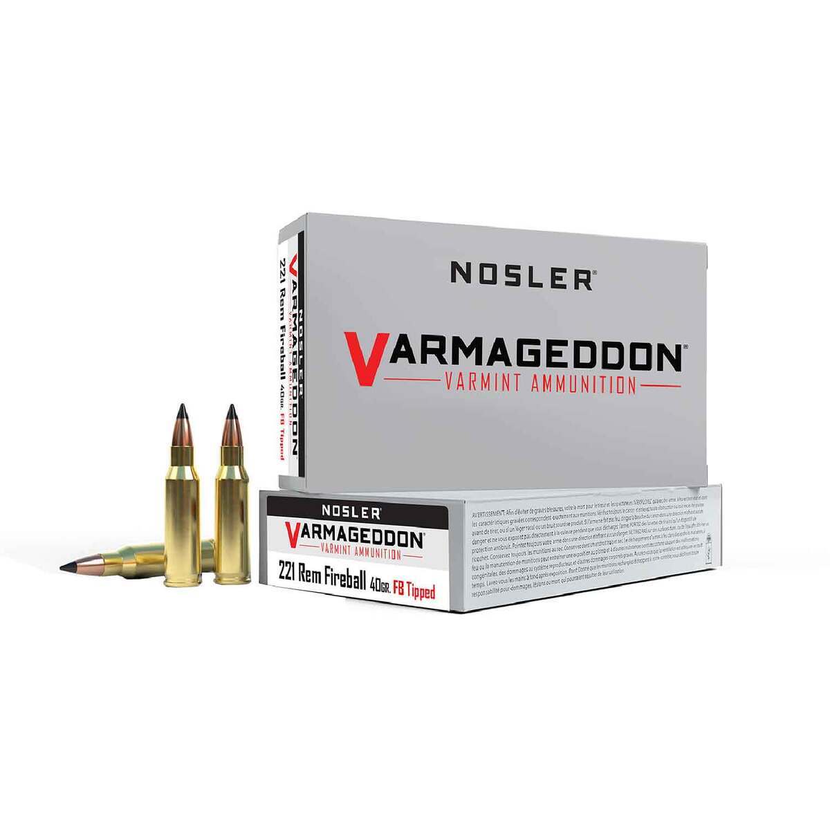 Nosler Varmageddon 221 Remington Fireball 40gr FB Tipped Rifle Ammo - 20 Rounds Nosler Varmageddon 221 Remington Fireball 40gr FB Tipped Rifle Ammo - 20 Rounds