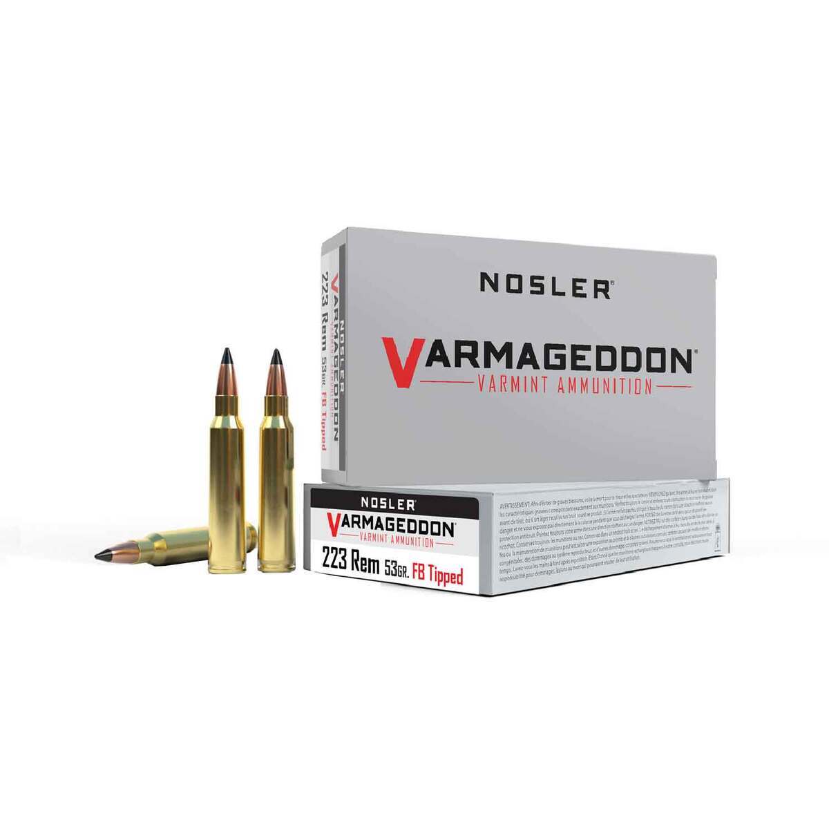Nosler Varmageddon 223 Remington 53gr FB Tipped Rifle Ammo - 20 Rounds Nosler Varmageddon 223 Remington 53gr FB Tipped Rifle Ammo - 20 Rounds