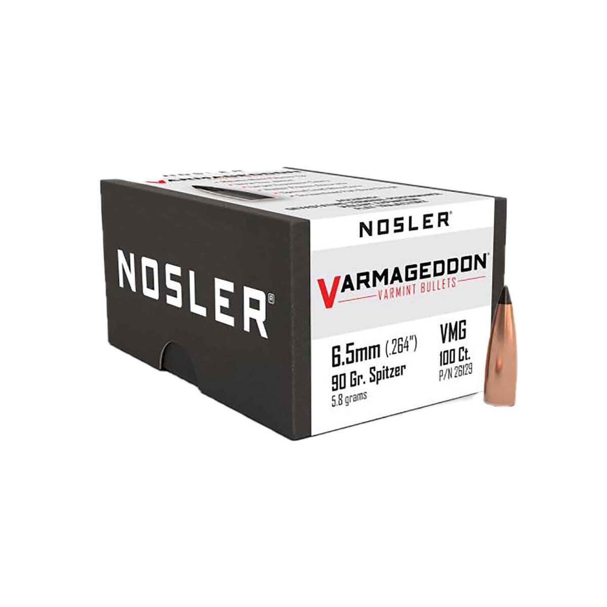 Nosler Varmageddon 264 Caliber/6.5mm 90gr Spitzer Point Reloading Bullets - 100 Rounds Nosler Varmageddon 264 Caliber/6.5mm 90gr Spitzer Point Reloading Bullets - 100 Rounds