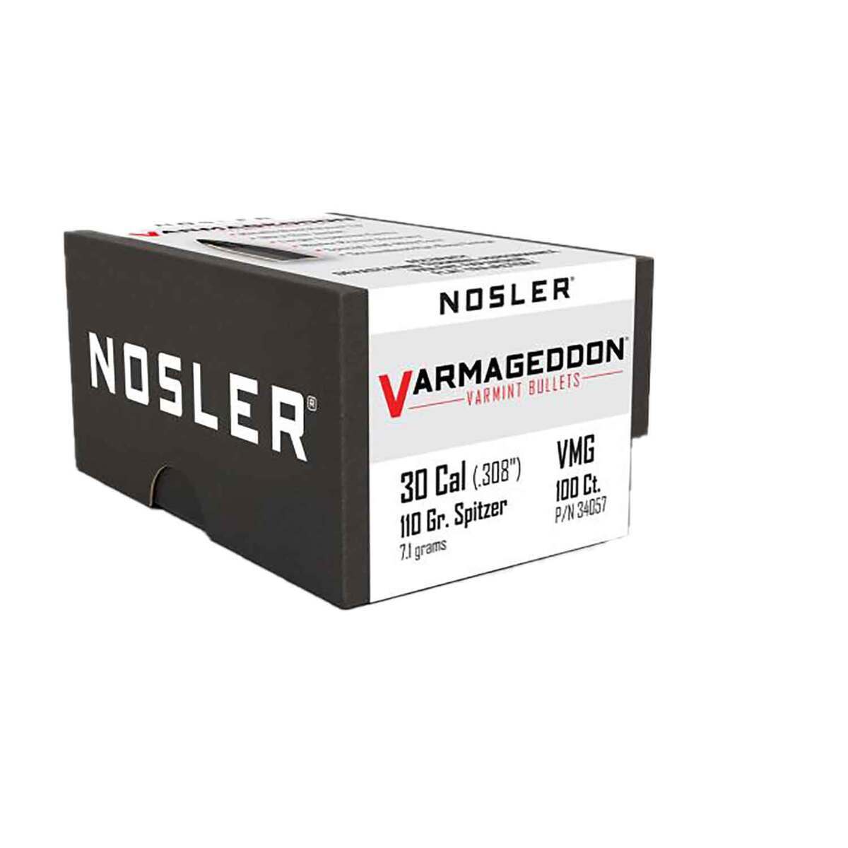 Nosler Varmageddon 30 Caliber 110gr Spitzer Point Reloading Bullets - 100 Rounds Nosler Varmageddon 30 Caliber 110gr Spitzer Point Reloading Bullets - 100 Rounds