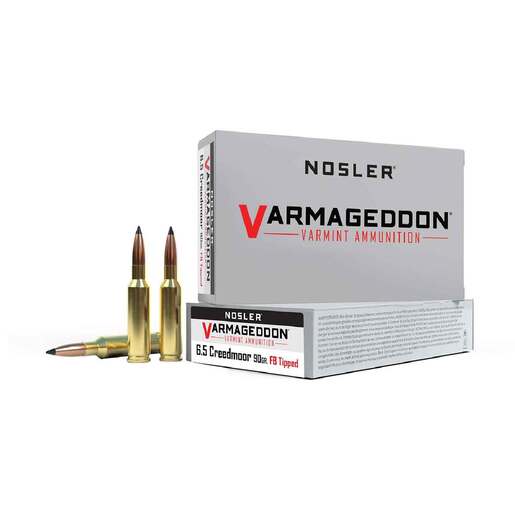 Nosler Varmageddon 6.5 Creedmoor 90gr FB Tipped Centerfire Rifle Ammo Ammo - 20 Rounds 20 Rounds Ammo