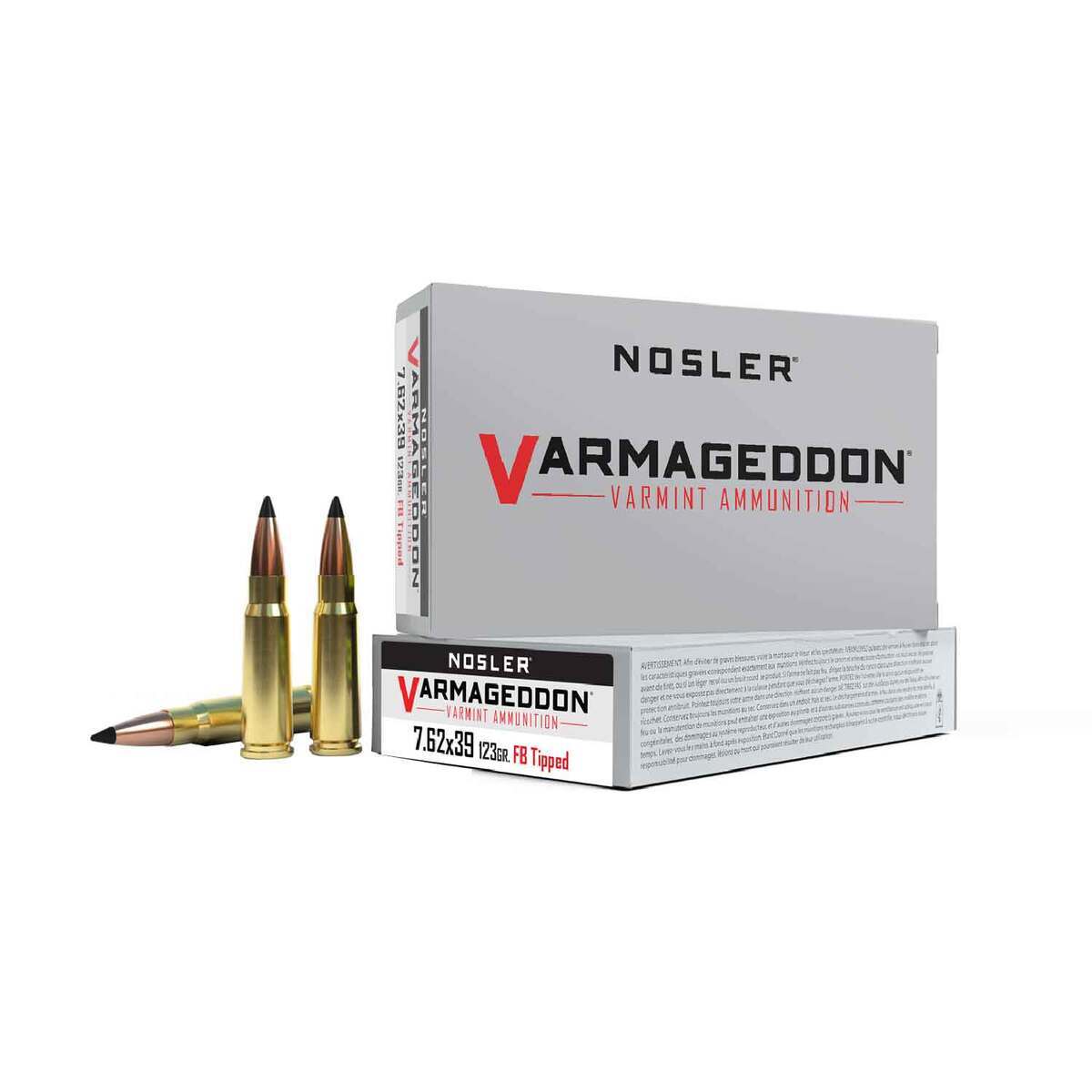 Nosler Varmageddon 7.62x39mm 123gr FB Tipped Rifle Ammo - 20 Rounds Nosler Varmageddon 7.62x39mm 123gr FB Tipped Rifle Ammo - 20 Rounds