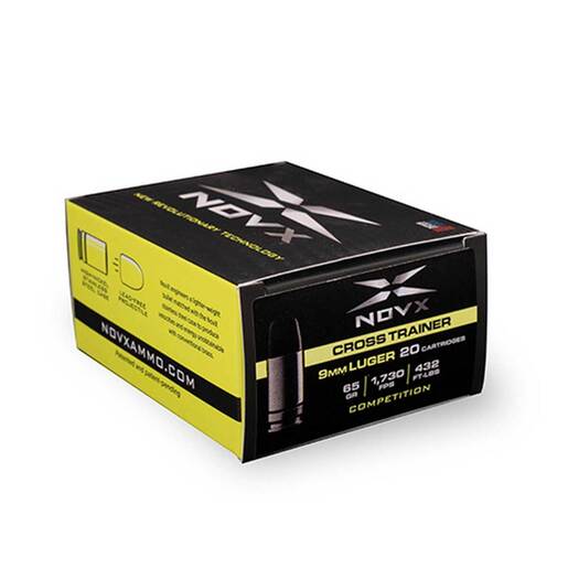 NovX Cross Trainer Competition 9mm Luger 65gr RN Handgun Ammo Ammo - 20 Rounds 20 Rounds Ammo