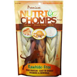Nutri Chomps Assorted Flavor 6in Braid - 4 Count