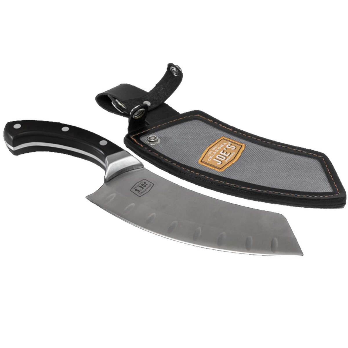 Oklahoma Joe's Blacksmith Cleaver and Chef 7.5 inch Fixed Blade Knife - Black Oklahoma Joe's Blacksmith Cleaver and Chef 7.5 inch Fixed Blade Knife - Black