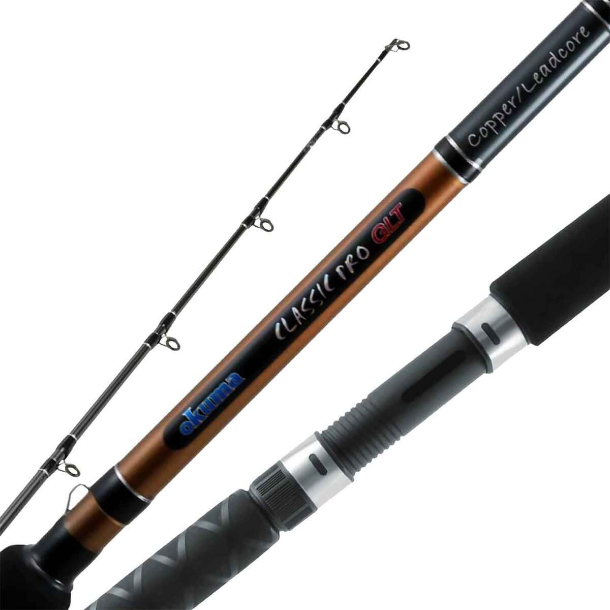 Okuma Classic Pro GLT Copper Leadcore Trolling Rod - 8ft 6in, Medium Power, Moderate Fast Action, 2pc - Copper Okuma Classic Pro GLT Copper Leadcore Trolling Rod - 8ft 6in, Medium Power, Moderate Fast Action, 2pc - Copper