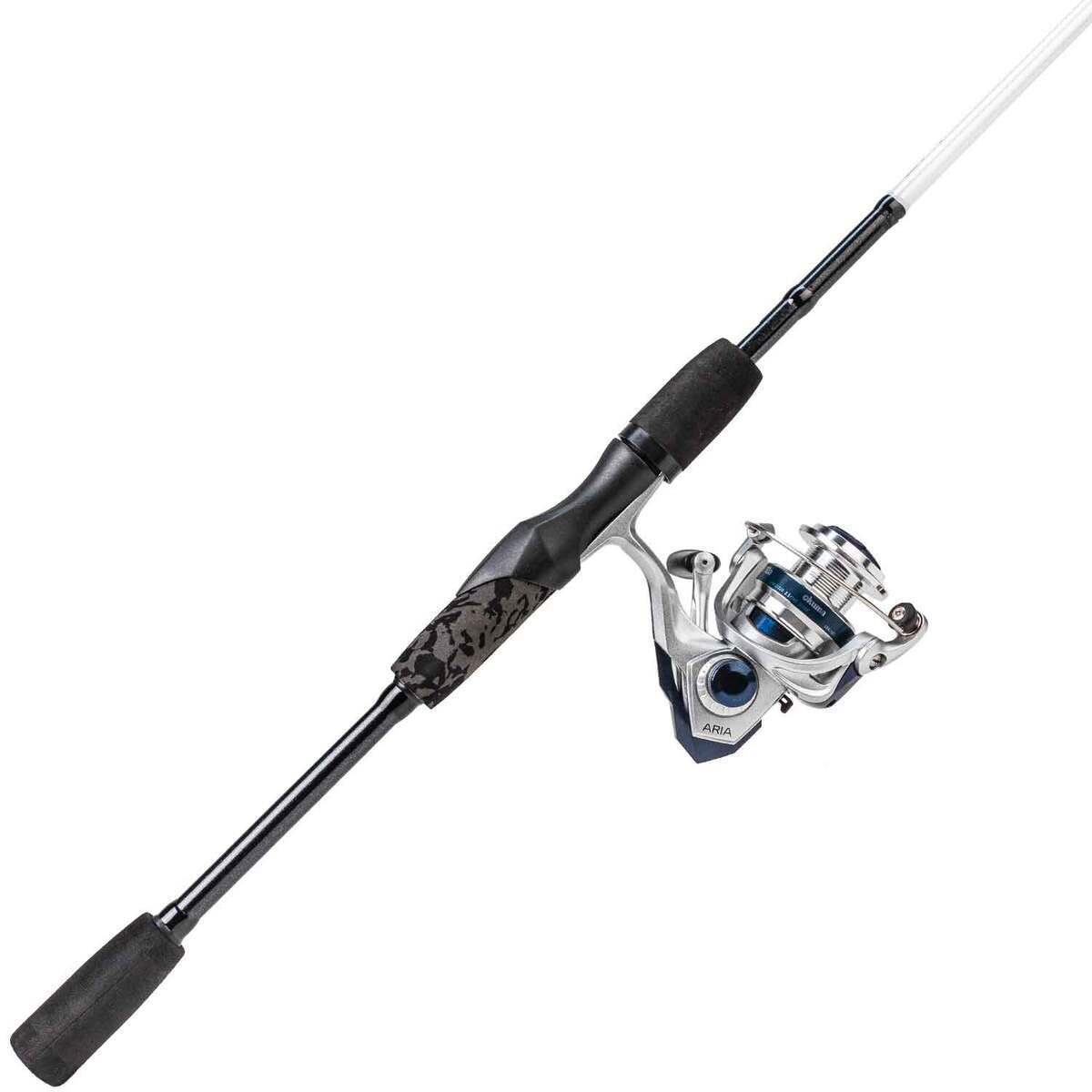 Okuma A-TAC Spinning Rod and Reel Combo - 7ft, Medium Power, 1pc - Black Grey White Silver Blue Okuma A-TAC Spinning Rod and Reel Combo - 7ft, Medium Power, 1pc - Black Grey White Silver Blue
