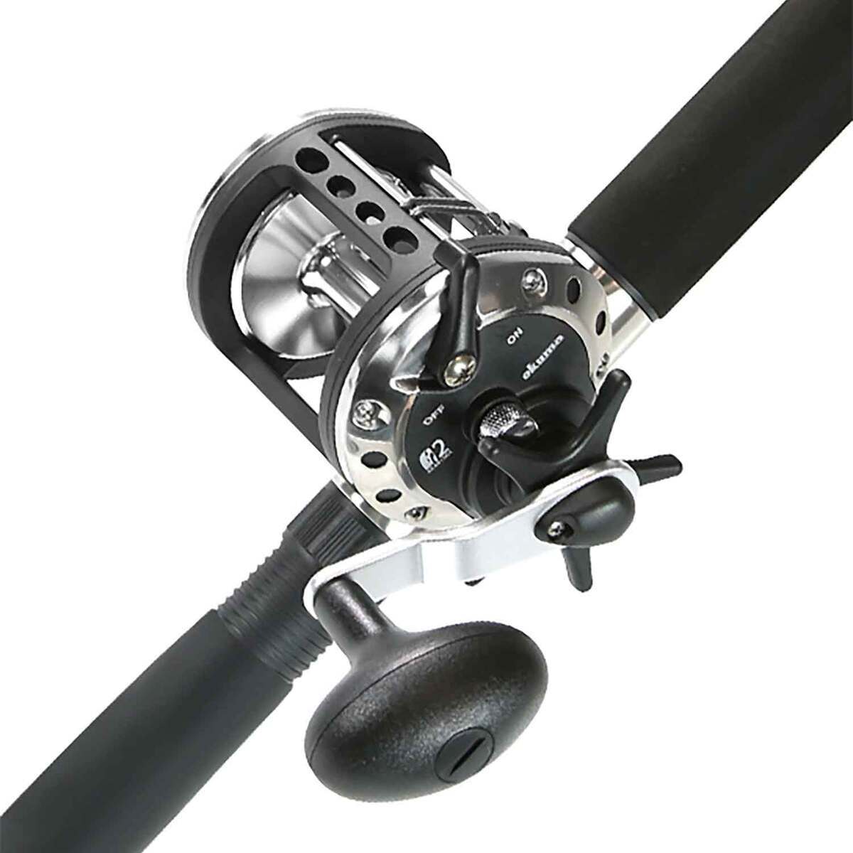Okuma Celilo Specialty Halibut Trolling Rod and Reel Combo - 5ft 6in, Heavy Power, 1pc - Olive Black Silver Okuma Celilo Specialty Halibut Trolling Rod and Reel Combo - 5ft 6in, Heavy Power, 1pc - Olive Black Silver