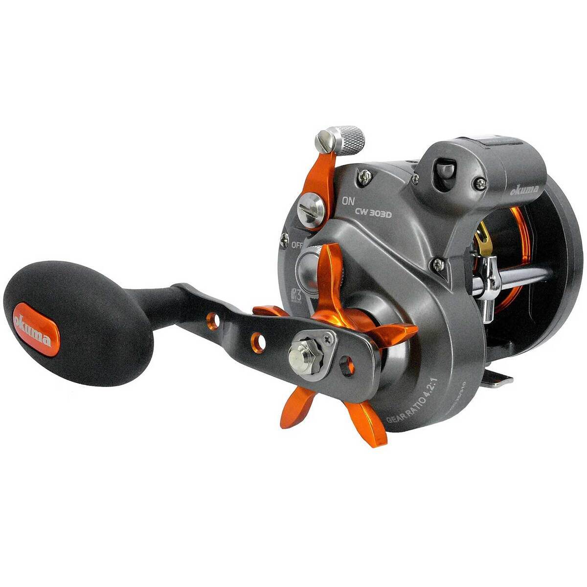 okuma 203 musky reel Coldwater Line Counter an access port allows the interior to be dried completely Okuma Cold Water Linecounter Reel