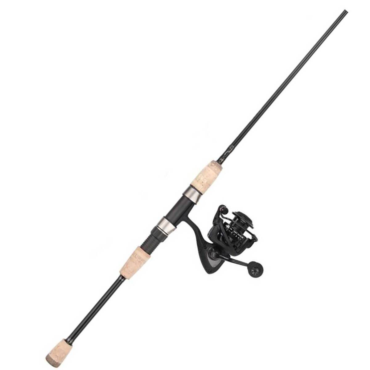 Okuma Black Tac Spinning Rod and Reel Combo - 7ft, Medium Power, 2pc - Black/Tan/Silver Okuma Black Tac Spinning Rod and Reel Combo - 7ft, Medium Power, 2pc - Black/Tan/Silver